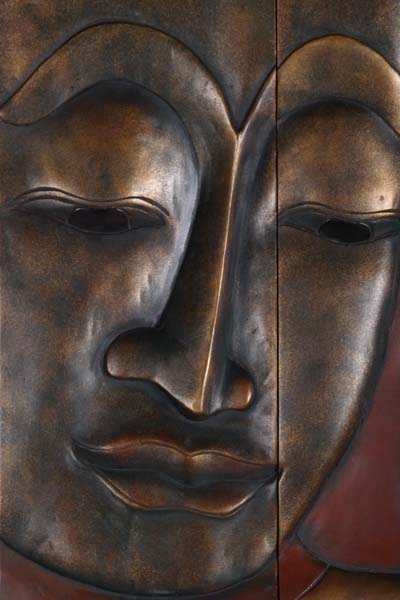 Cambodian Buddha Face Wall Panel 39"